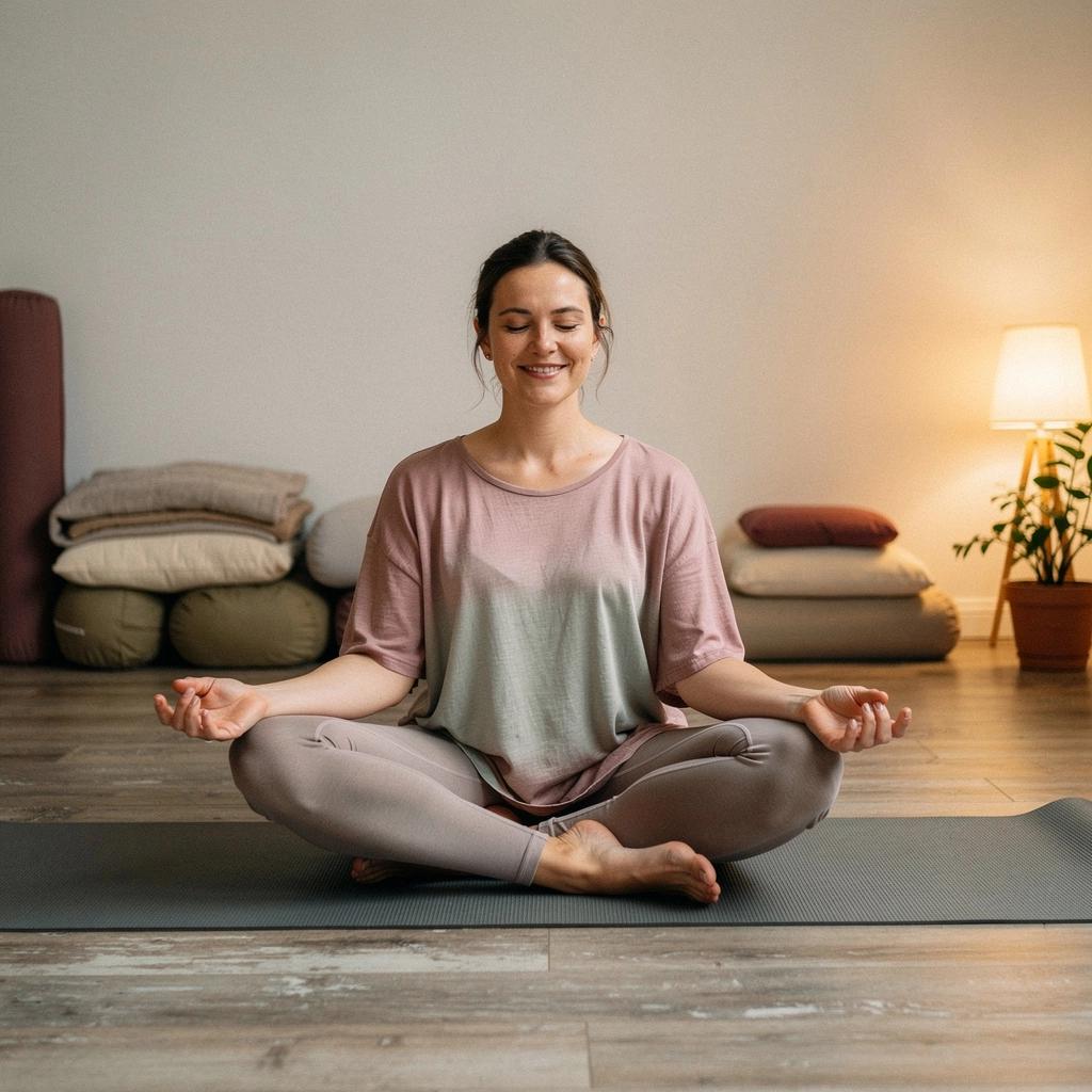 Widok na piękne rośliny doniczkowe w przestrzeni jogi